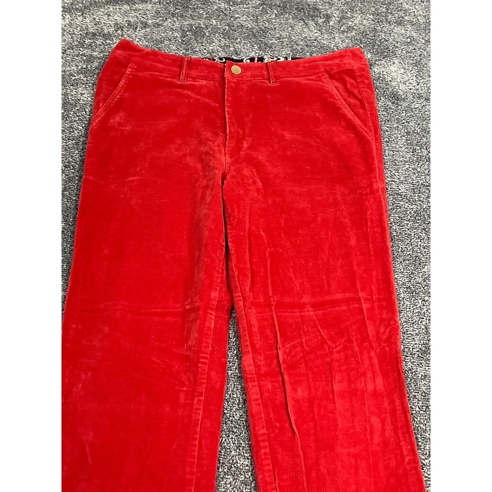 Bonobos Mens Red Corduroy Straight Leg Pants Size 34 Fine Wale Trousers